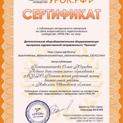 Программа "Пронизи" стартовый уровень